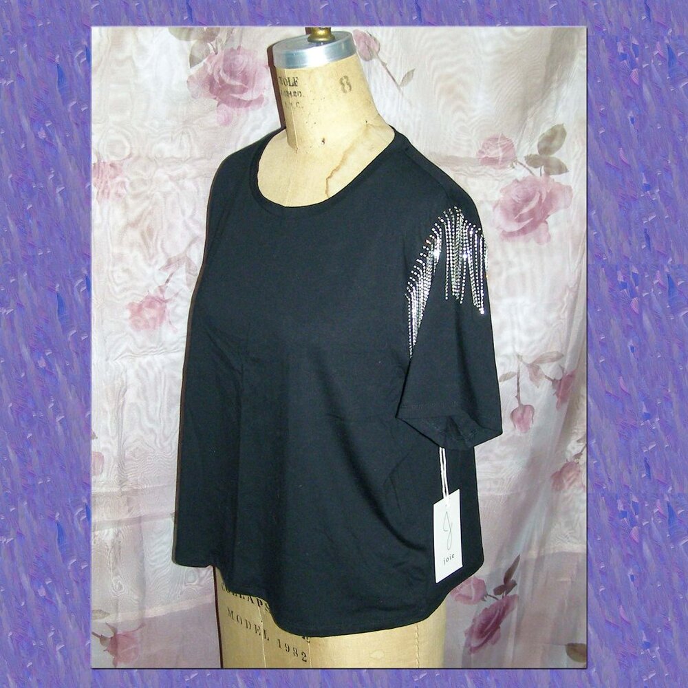 NWT size XL 10-12 Joie Gemstone fringe Sleeve Tee